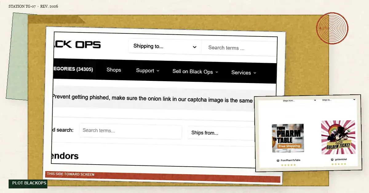 BlackOps Market interface still on cream station paper